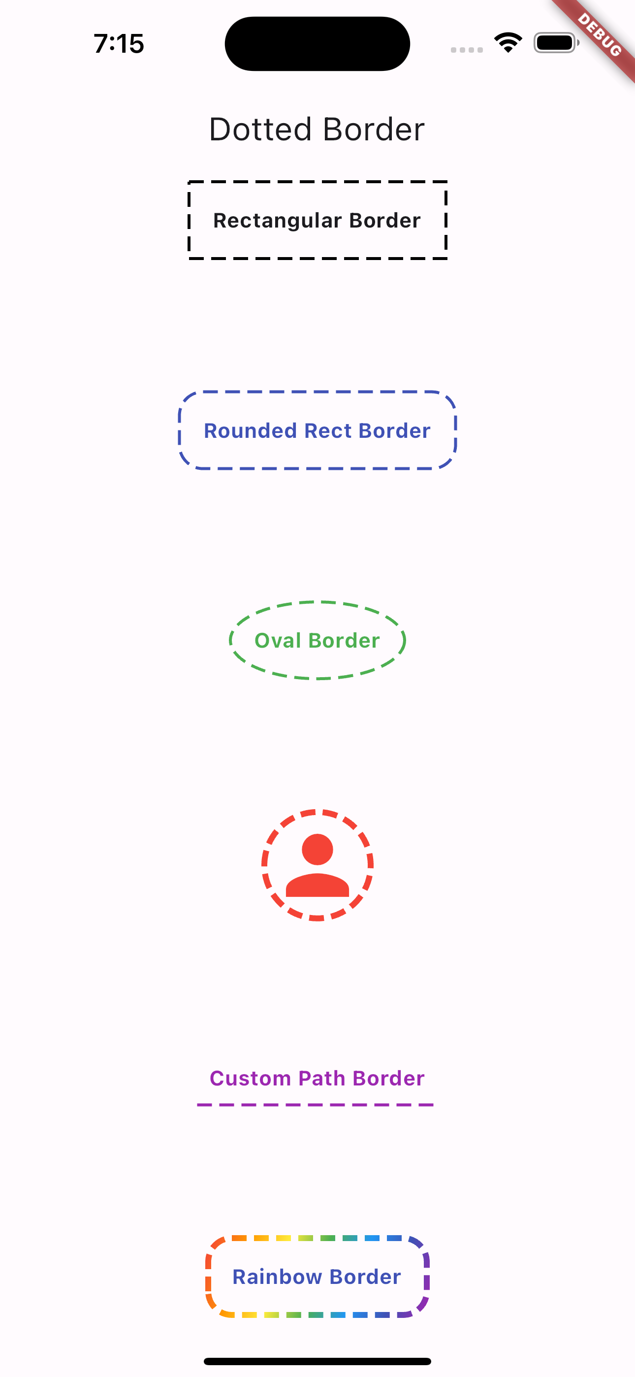 Flutter dotted border image